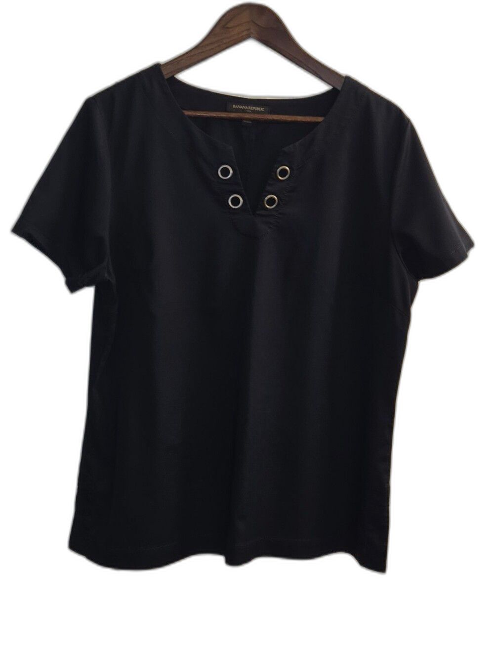 Banana Republic Factory Navy Short Sleeve Blouse Women's Size L